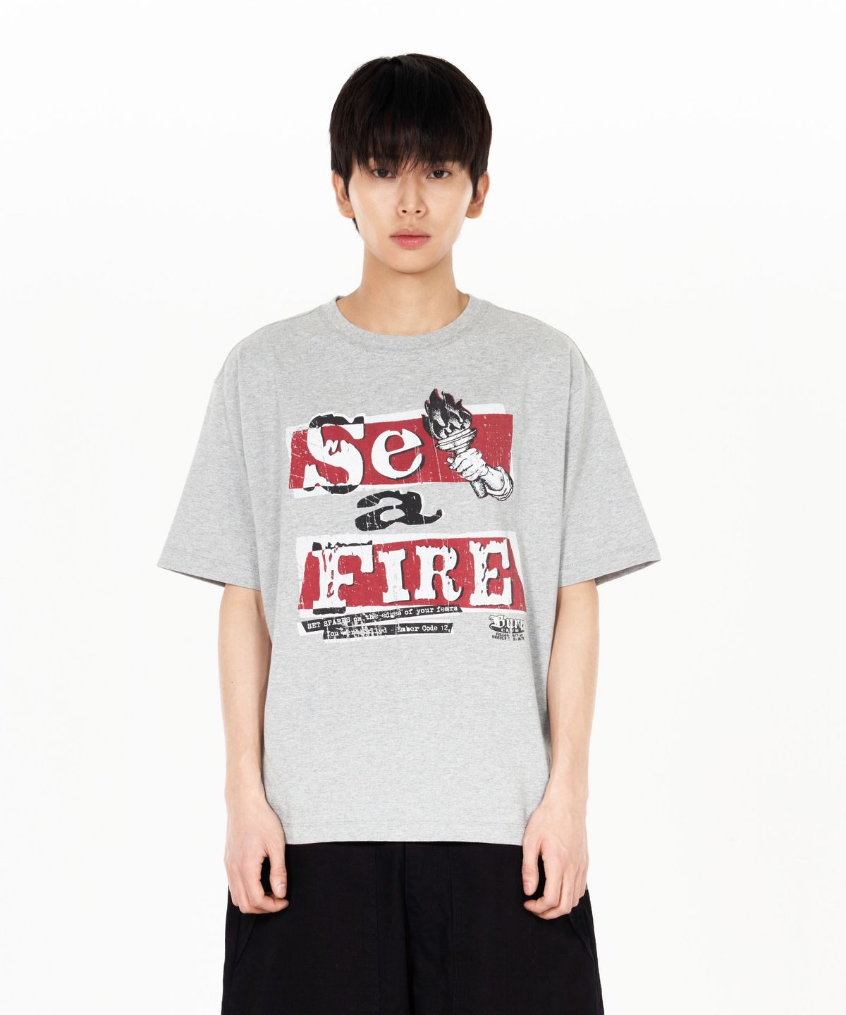 아이돈워너셀(IDWS) Set Fire T-Shirt Gray