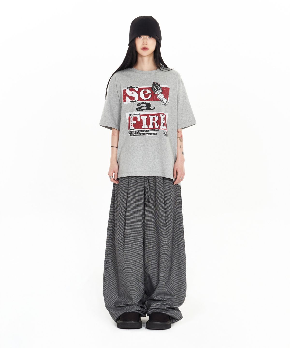 아이돈워너셀(IDWS) Set Fire T-Shirt Gray