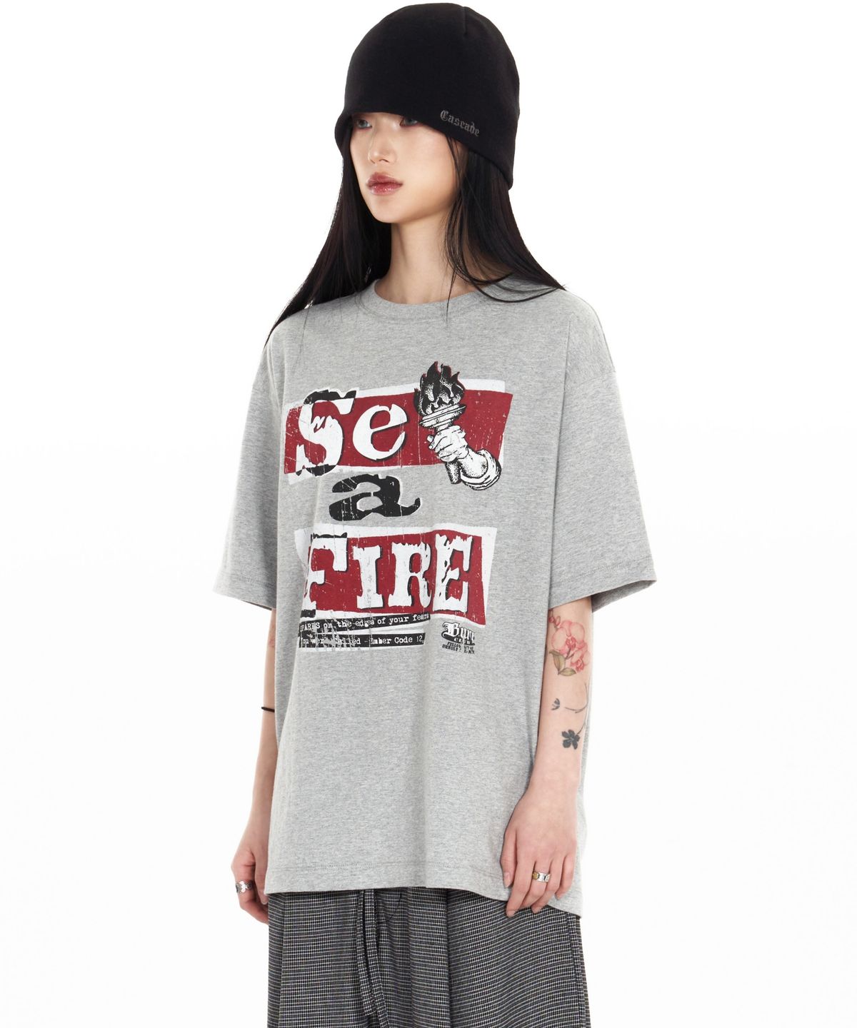 아이돈워너셀(IDWS) Set Fire T-Shirt Gray