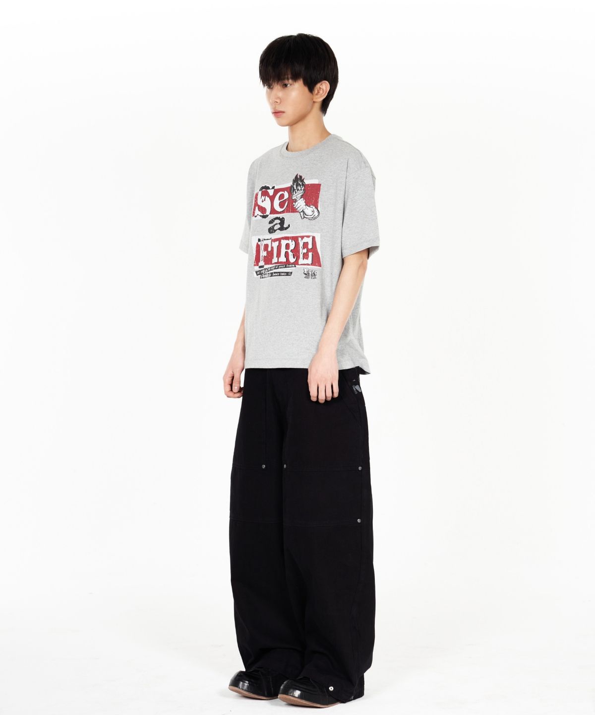 아이돈워너셀(IDWS) Set Fire T-Shirt Gray
