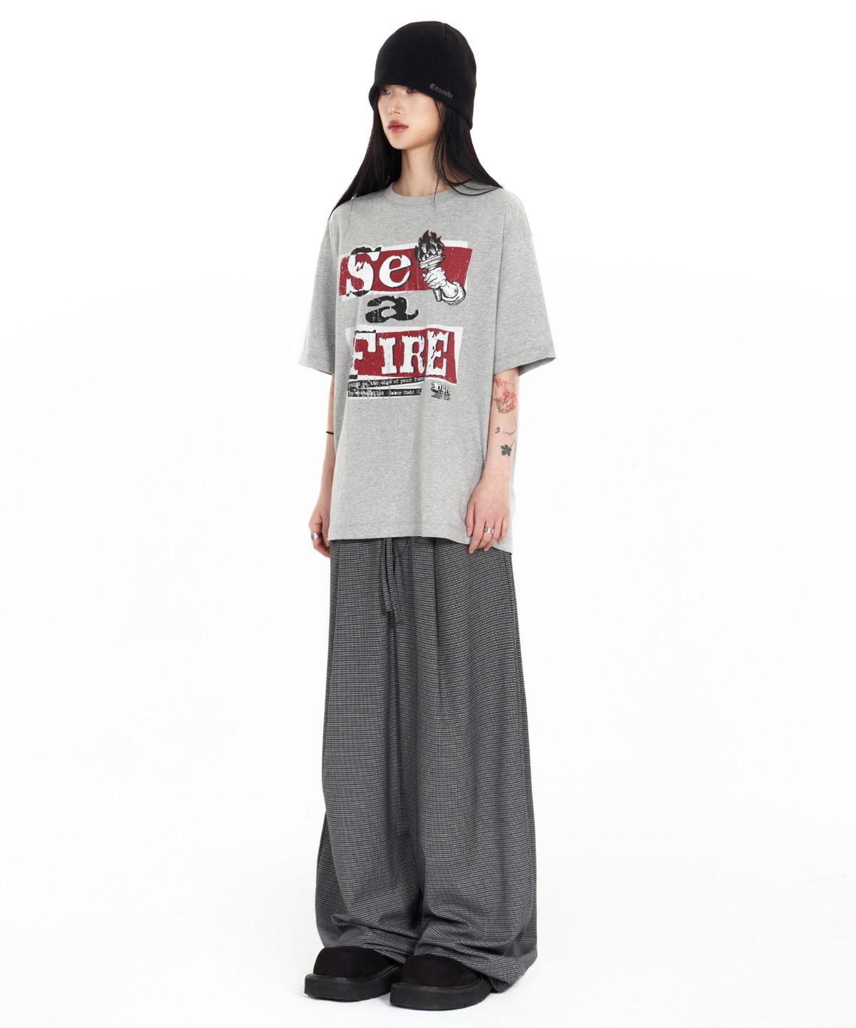아이돈워너셀(IDWS) Set Fire T-Shirt Gray