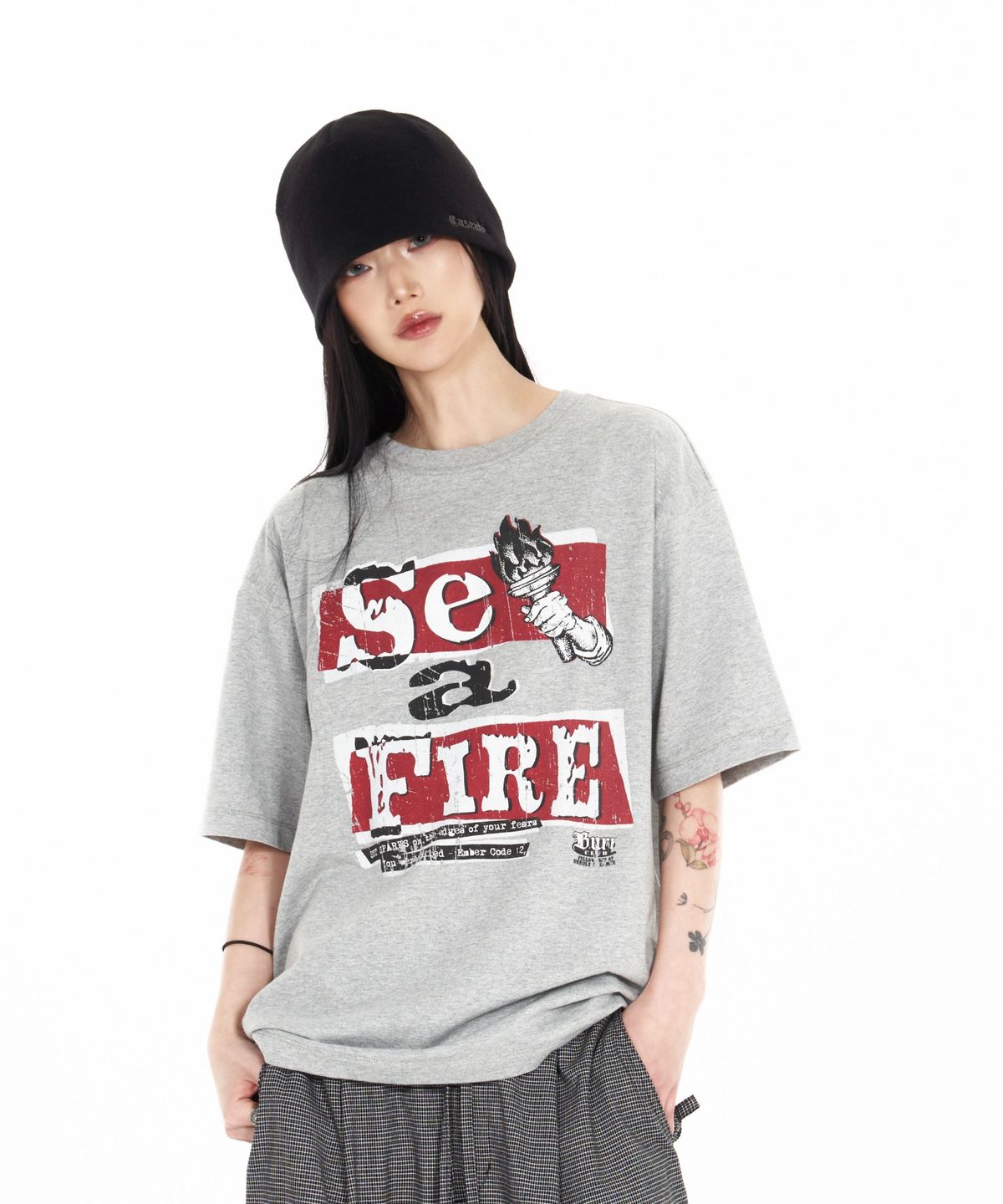 아이돈워너셀(IDWS) Set Fire T-Shirt Gray