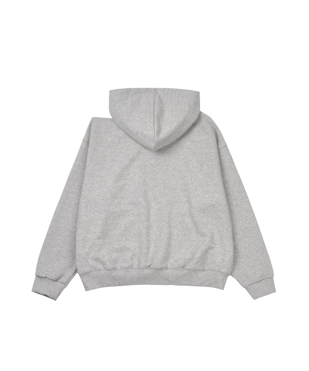 길라아카이브(GILAARCHIVE) SCRIPT LETTERING ONE SHOULDER HOODED_GREY
