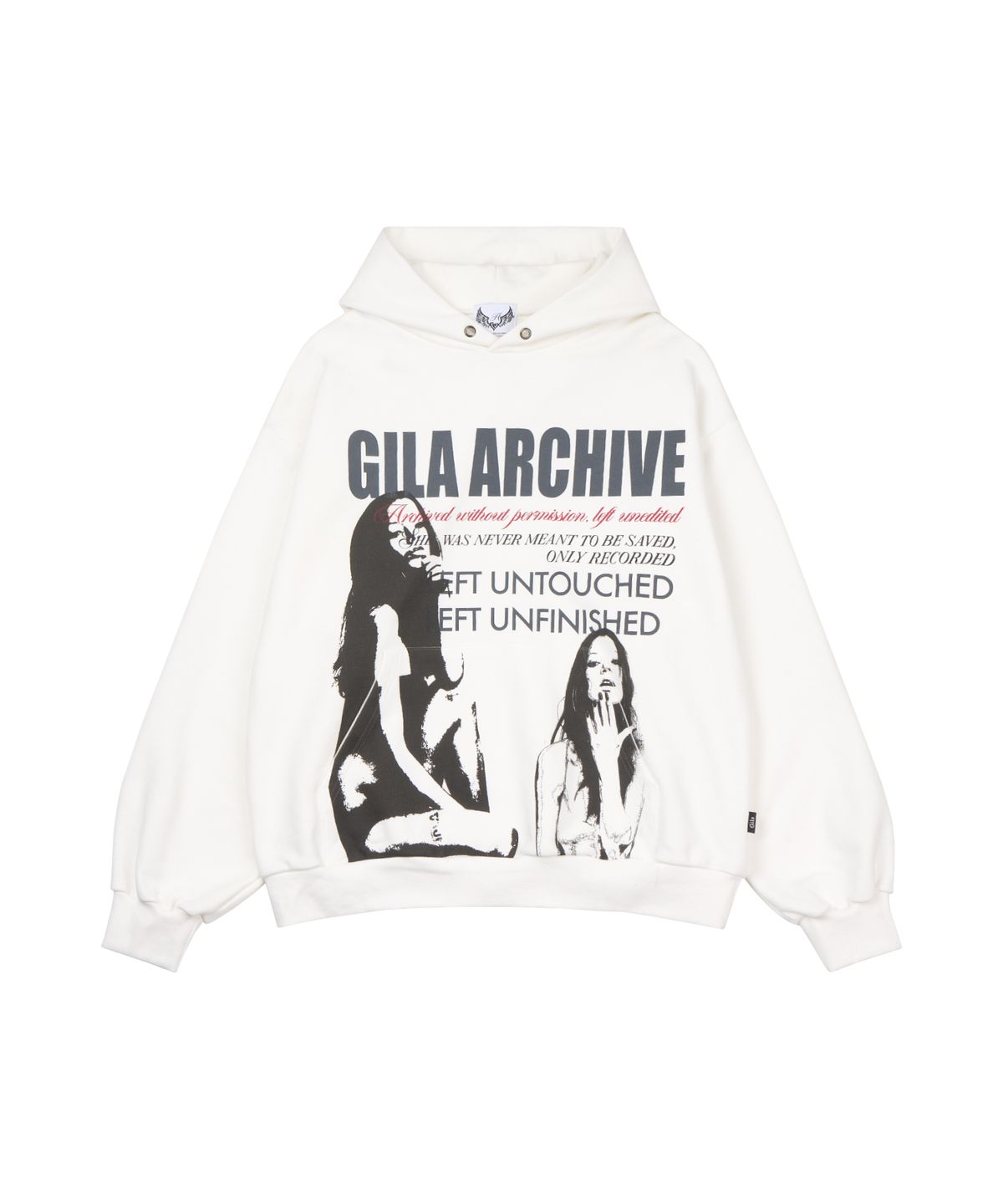 길라아카이브(GILAARCHIVE) TWICE GIRL OVER SIZE HOODED_WHITE
