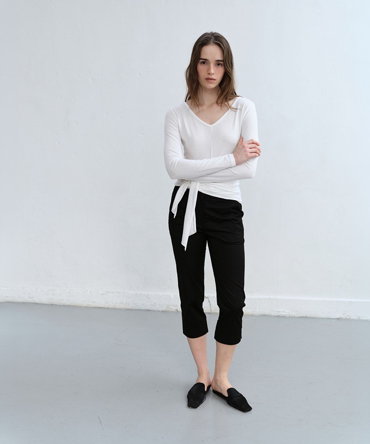 로우타이드(LOW TIDE) CLASSIC CAPRI PANTS [BLACK]