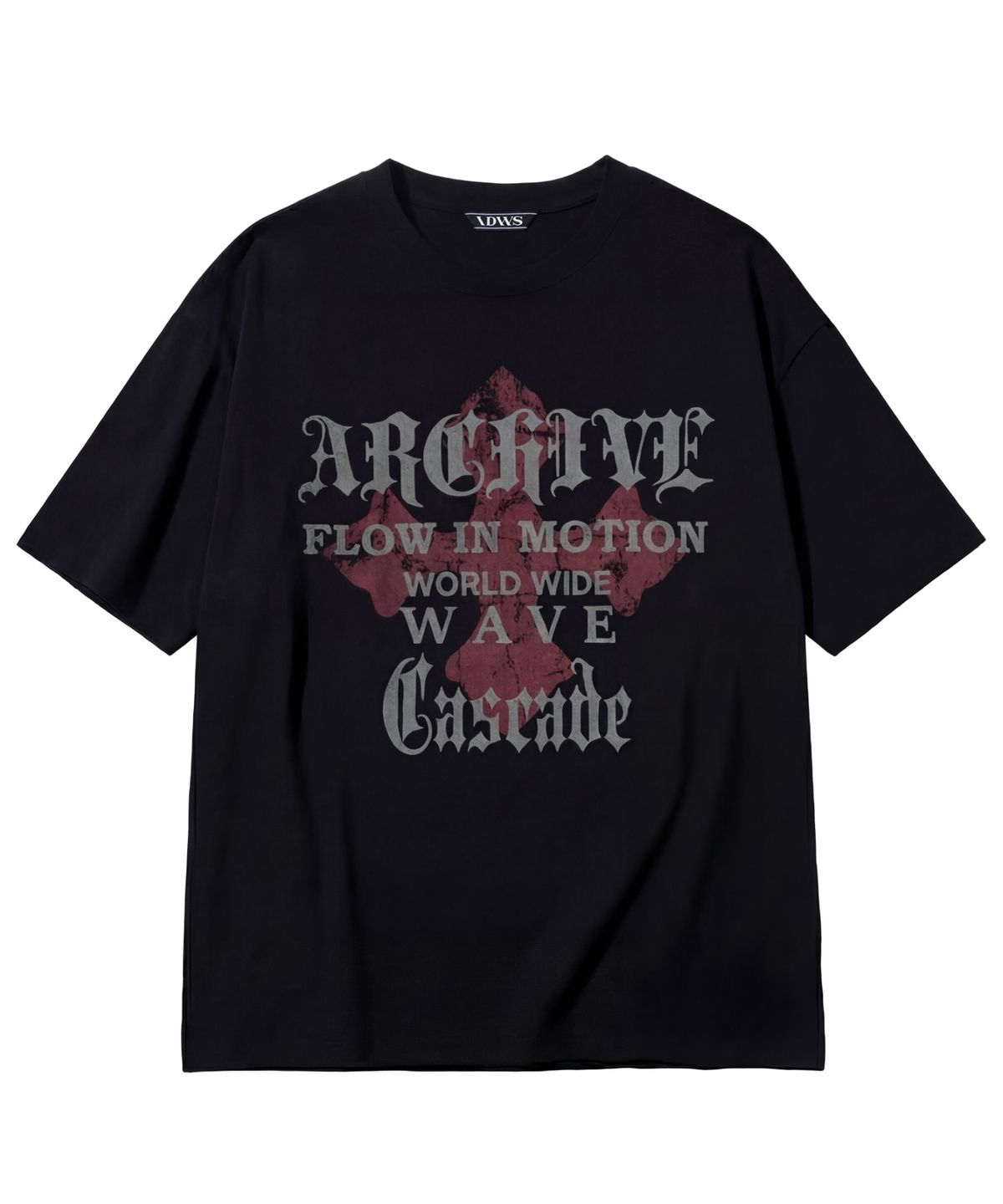 아이돈워너셀(IDWS) Wave Cross T-Shirt Black