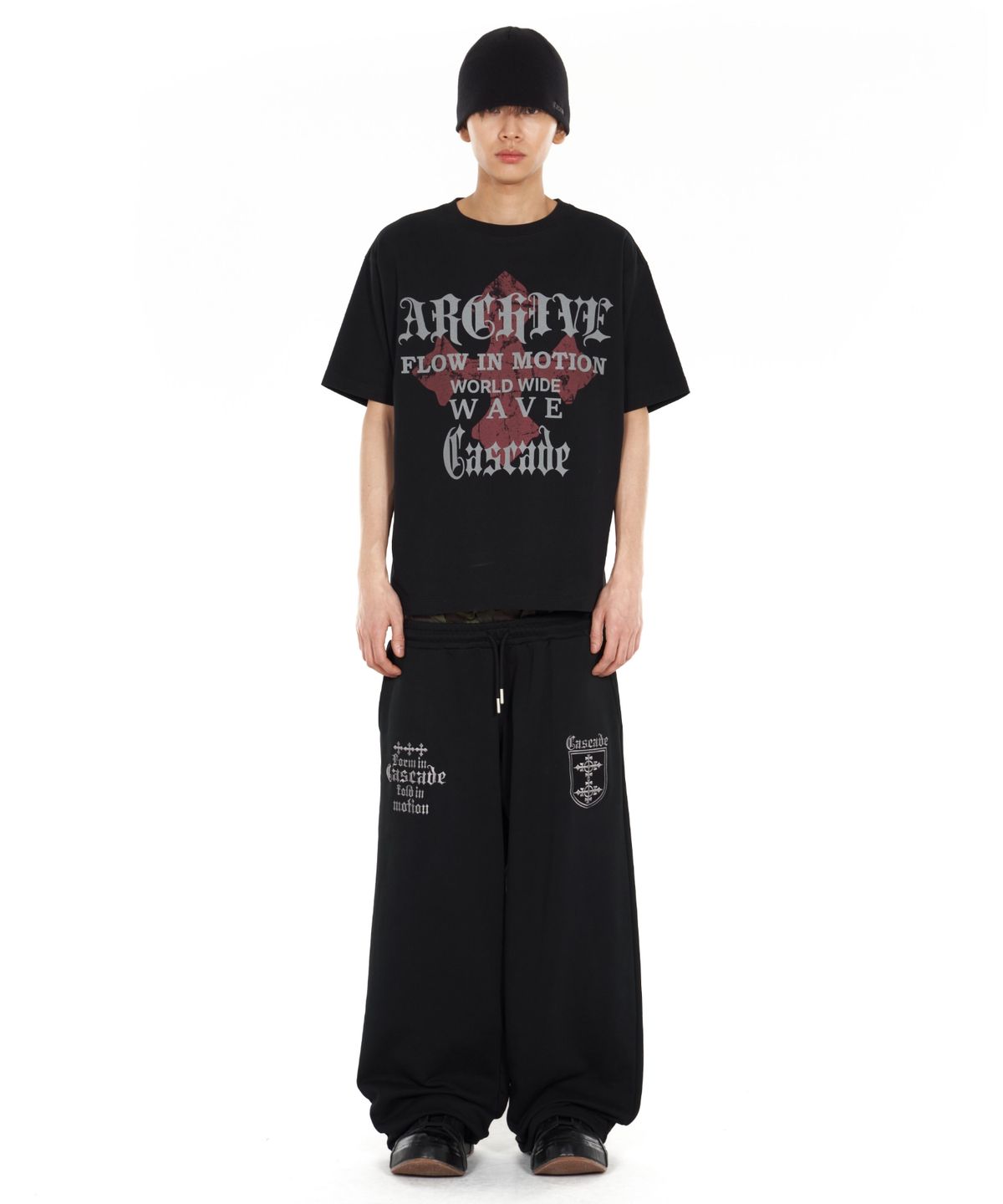 아이돈워너셀(IDWS) Wave Cross T-Shirt Black