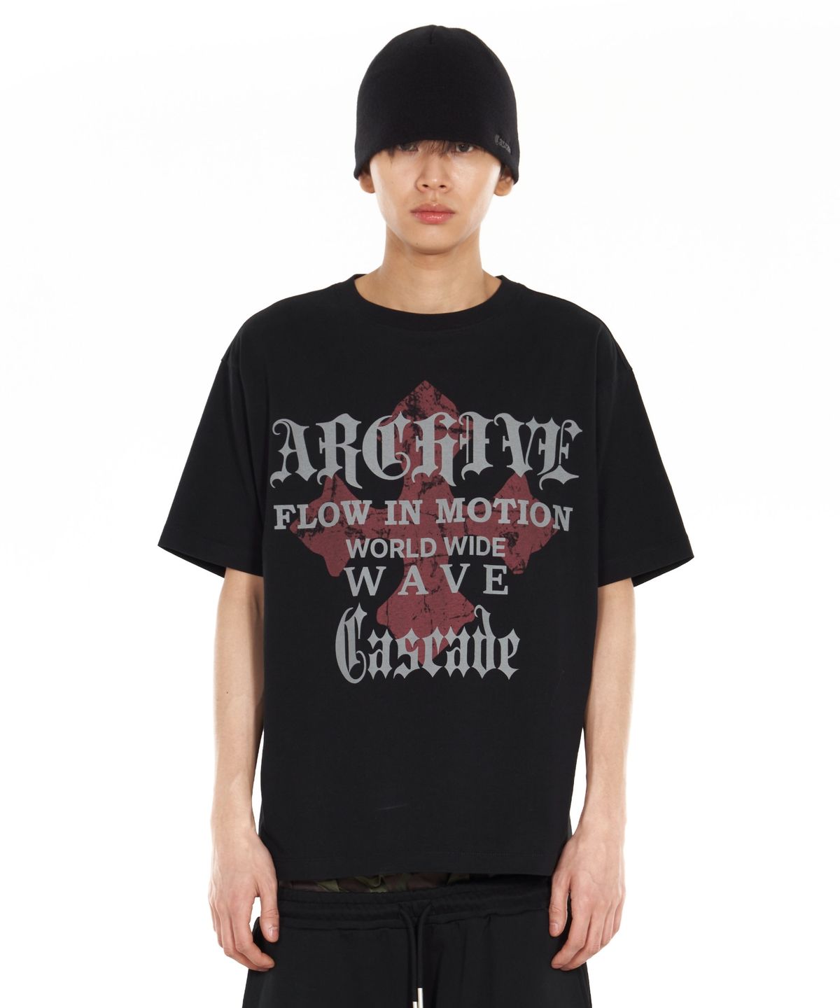아이돈워너셀(IDWS) Wave Cross T-Shirt Black