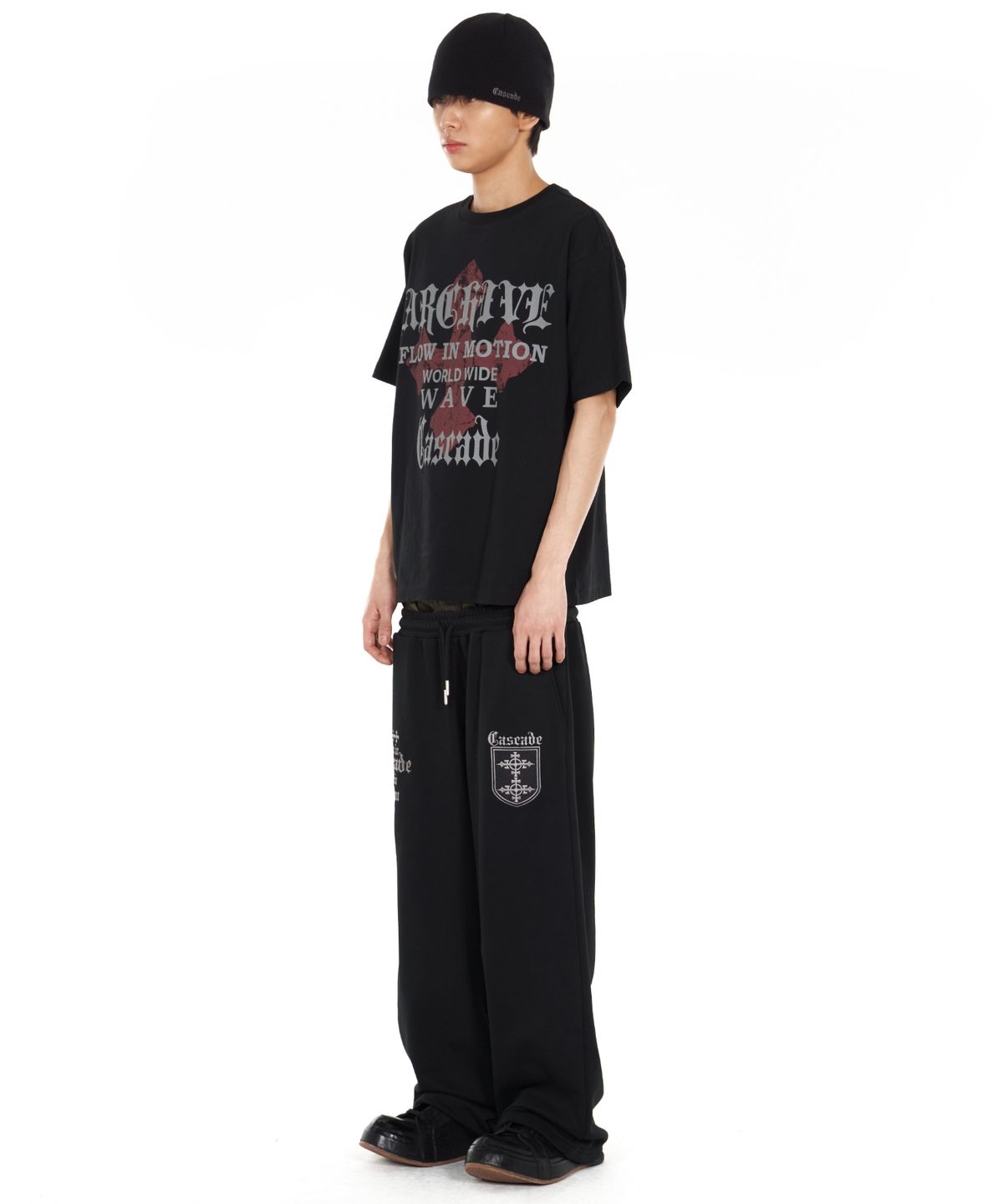 아이돈워너셀(IDWS) Wave Cross T-Shirt Black
