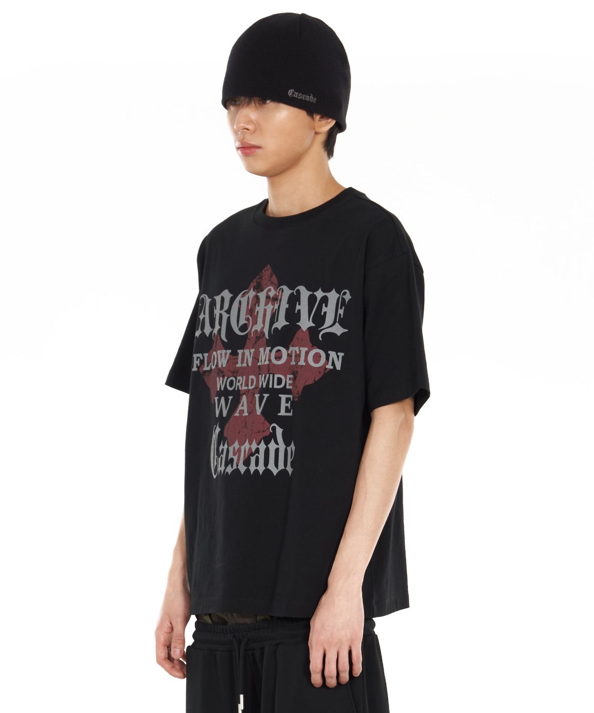 아이돈워너셀(IDWS) Wave Cross T-Shirt Black