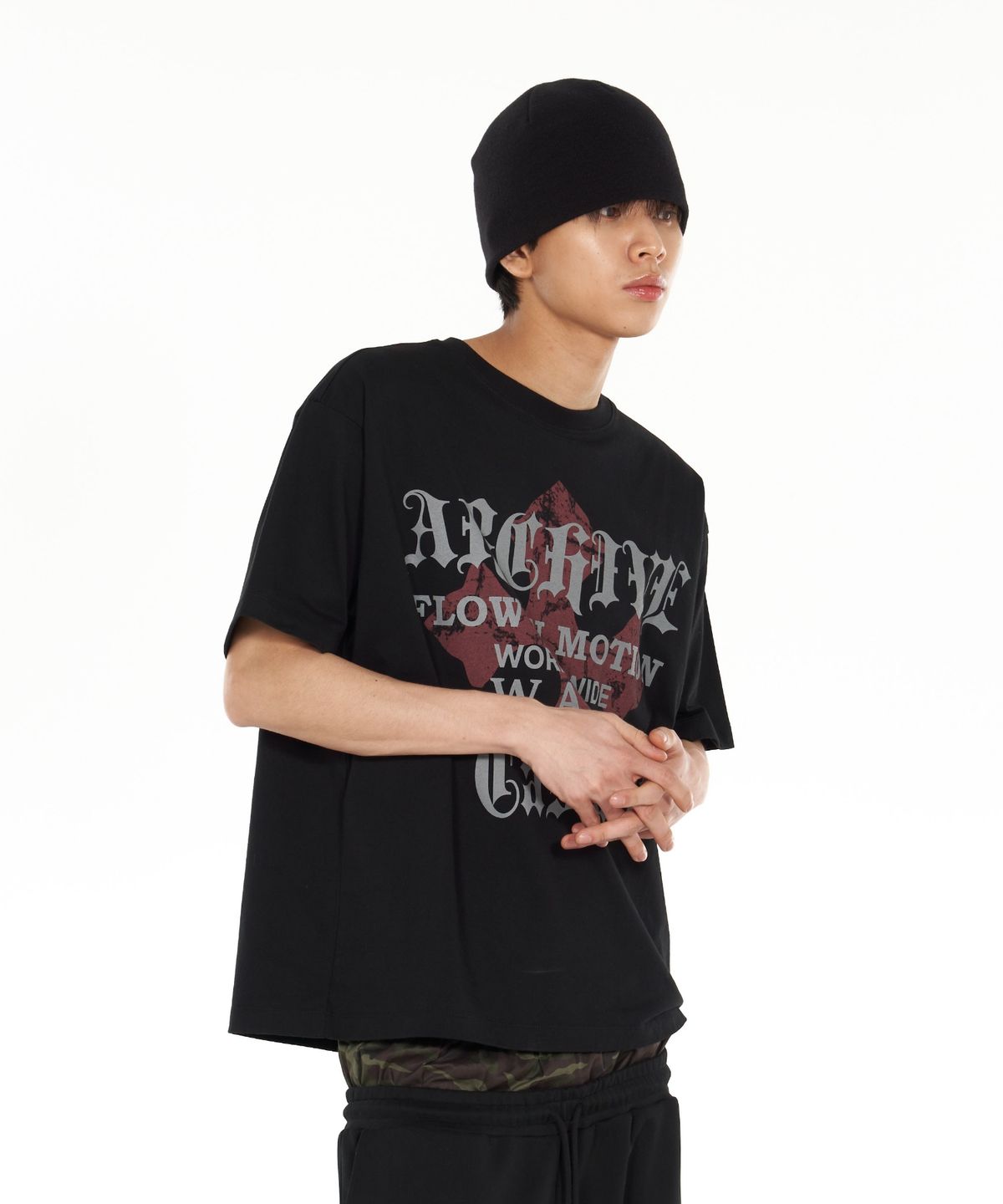 아이돈워너셀(IDWS) Wave Cross T-Shirt Black