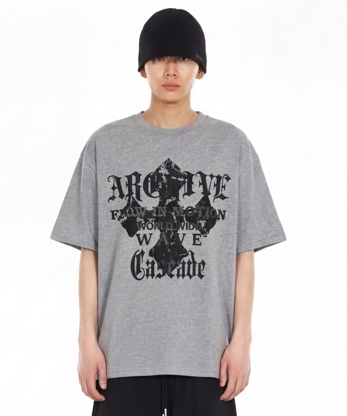 아이돈워너셀(IDWS) Wave Cross T-Shirt Gray
