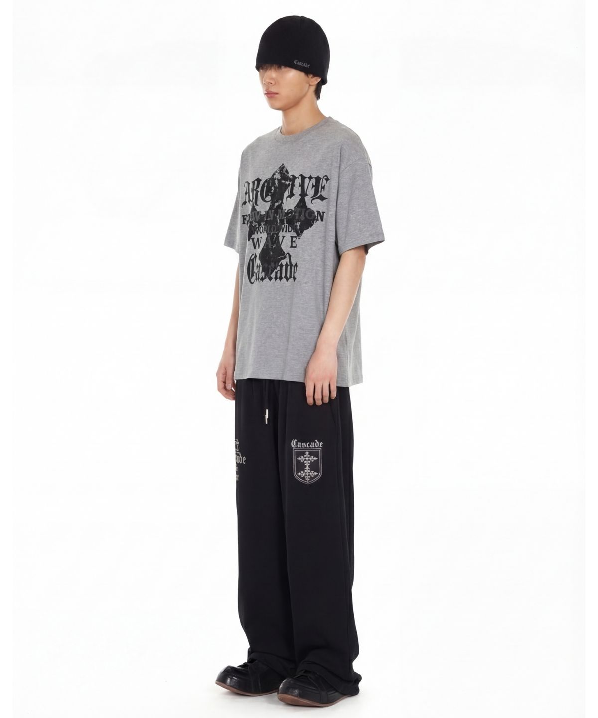 아이돈워너셀(IDWS) Wave Cross T-Shirt Gray