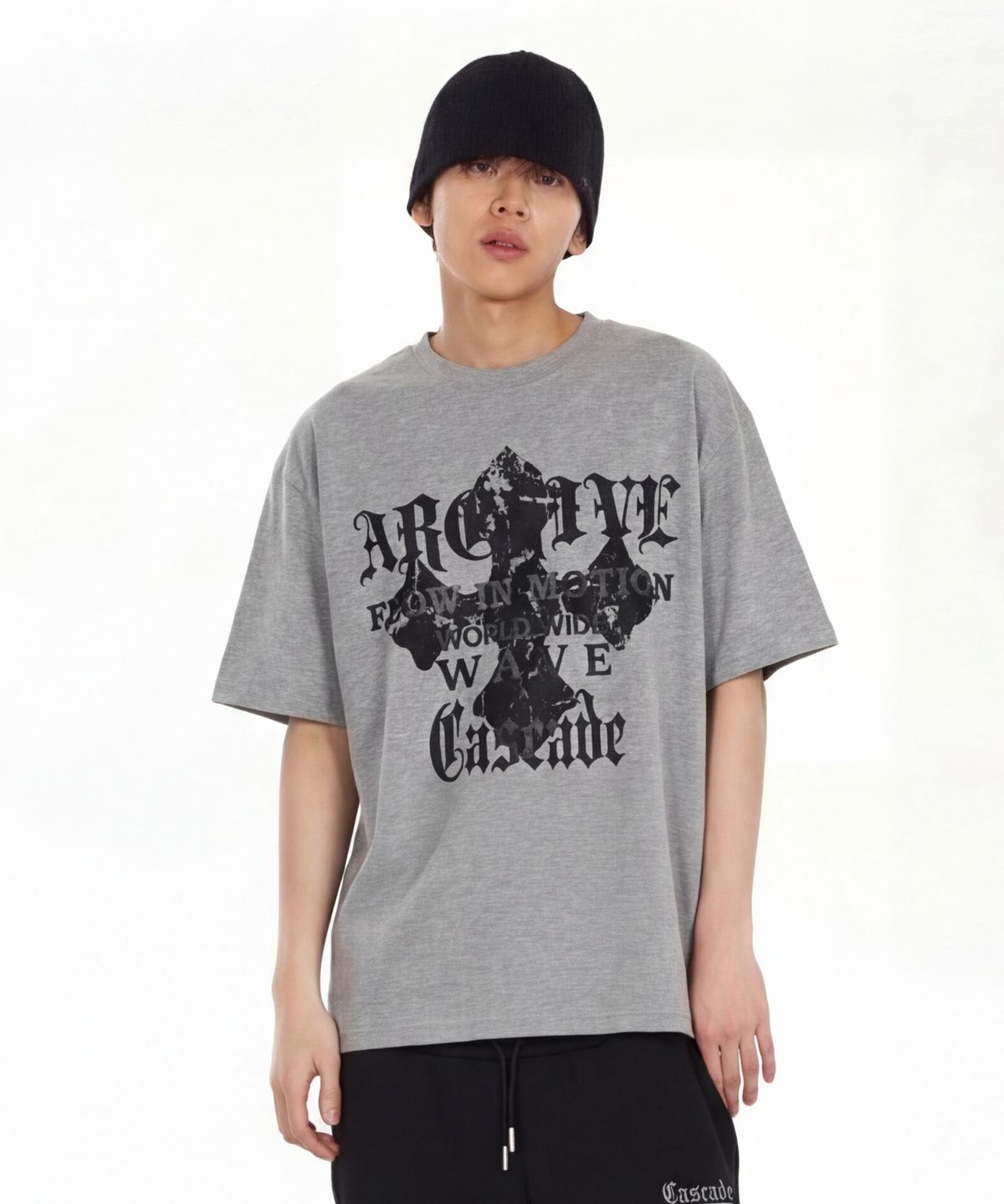아이돈워너셀(IDWS) Wave Cross T-Shirt Gray