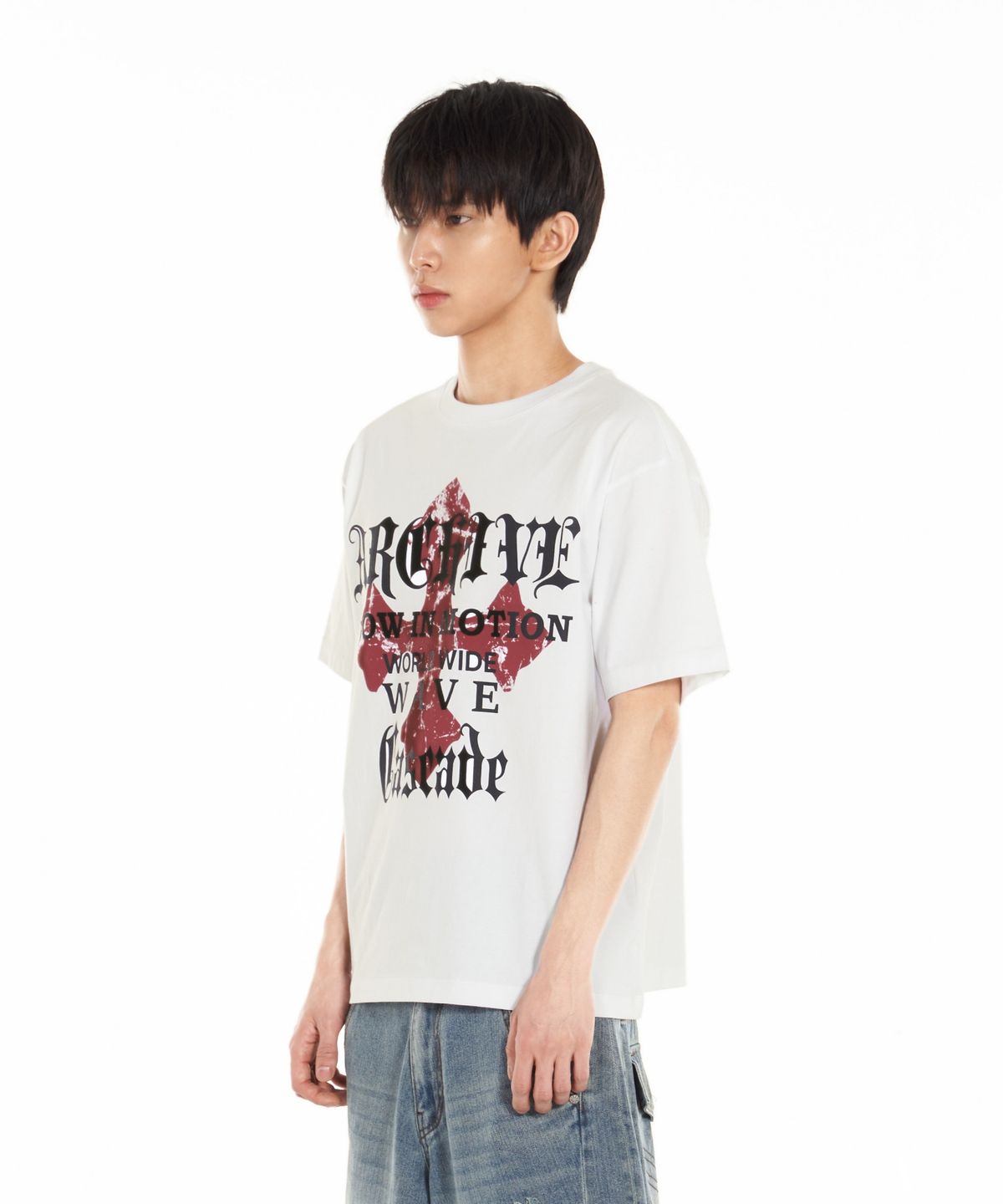 아이돈워너셀(IDWS) Wave Cross T-Shirt White