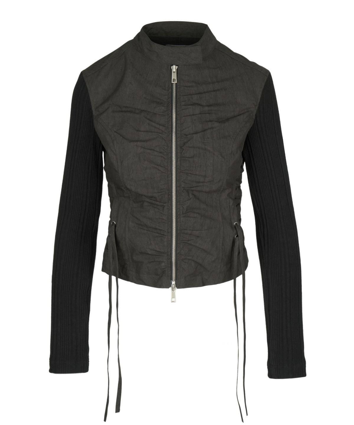 길라아카이브(GILAARCHIVE) SHIRRING NYLON STRING JACKET_BLACK