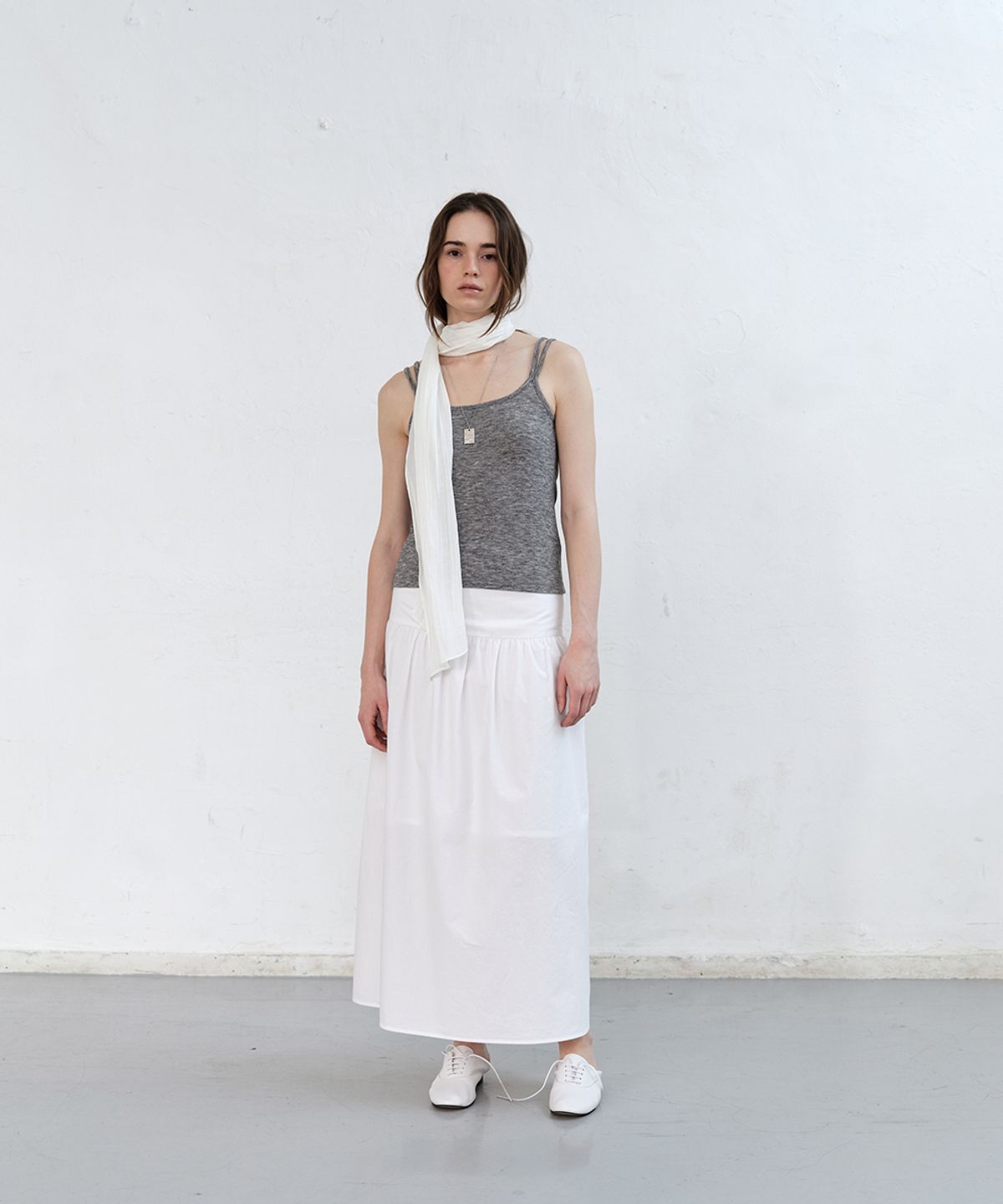 로우타이드(LOW TIDE) DOUBLE STRAP SLEEVELESS TOP [GREY]
