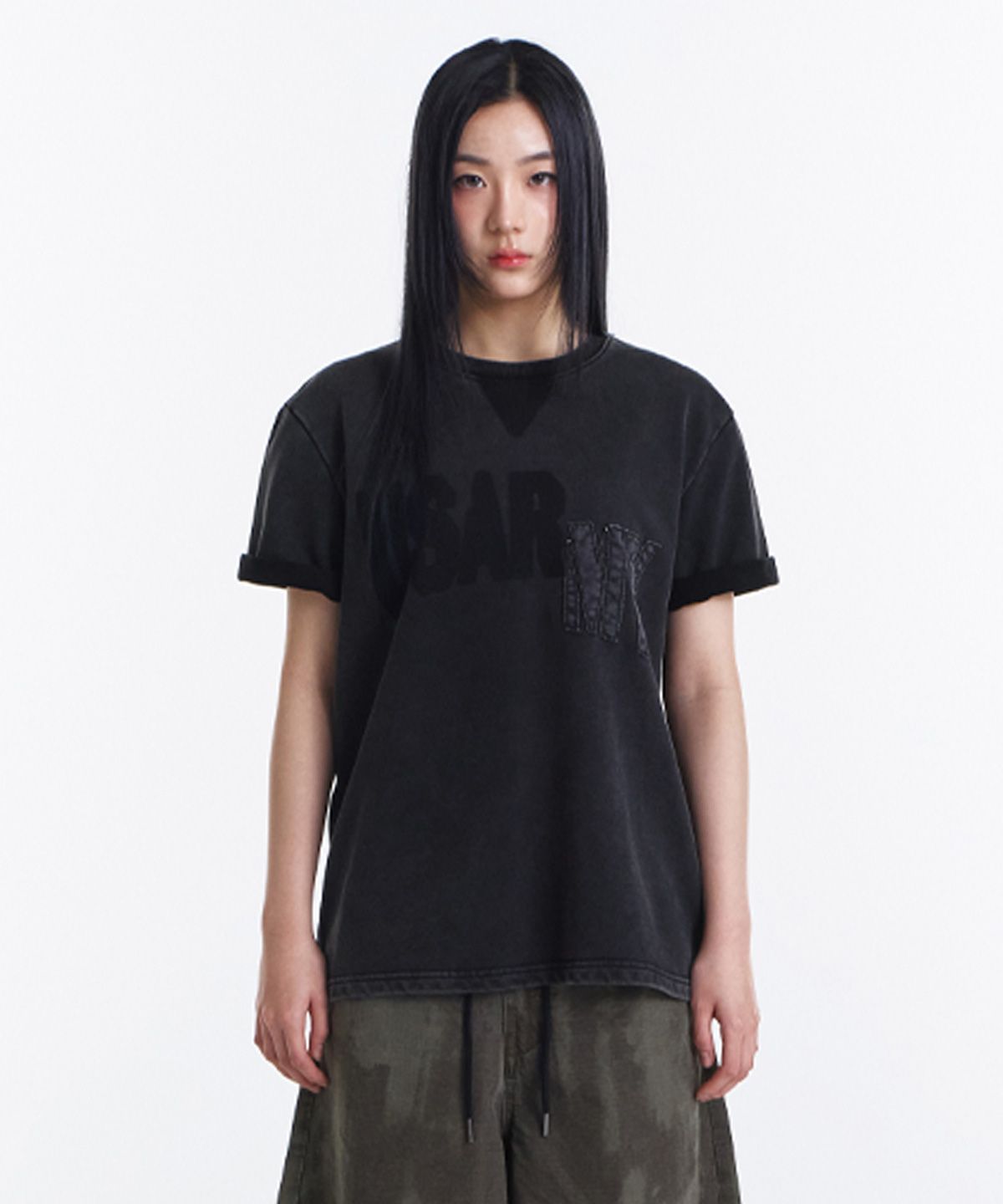 기철(KICHUL) Faded Army T-shirt (Washed Black)