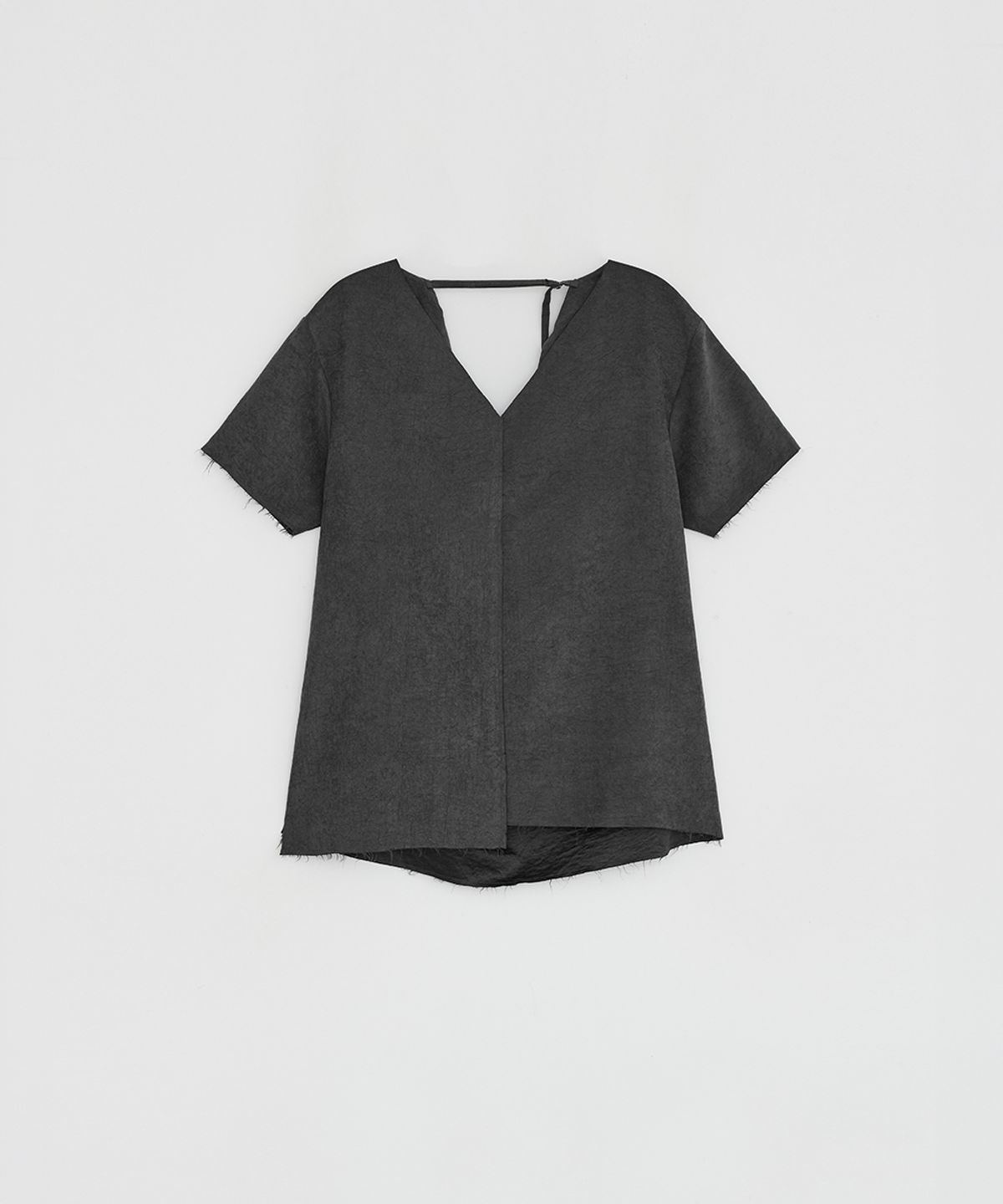 로우타이드(LOW TIDE) CUPRO DRAPE TOP [CHARCOAL]