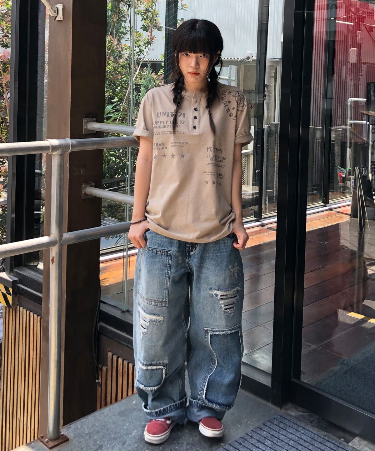 기철(KICHUL) Proto Sight Henley T-shirt (Beige)