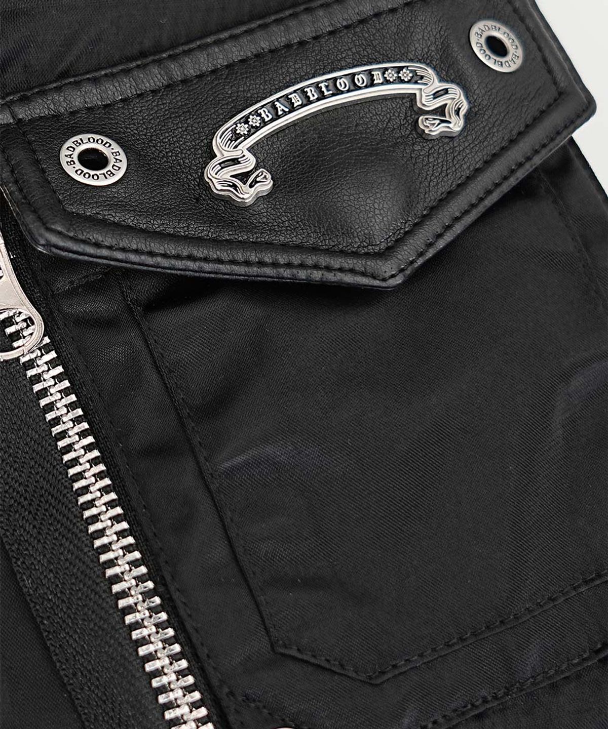 배드블러드(BADBLOOD) Satin Nylon MA-1 Jacket - Black