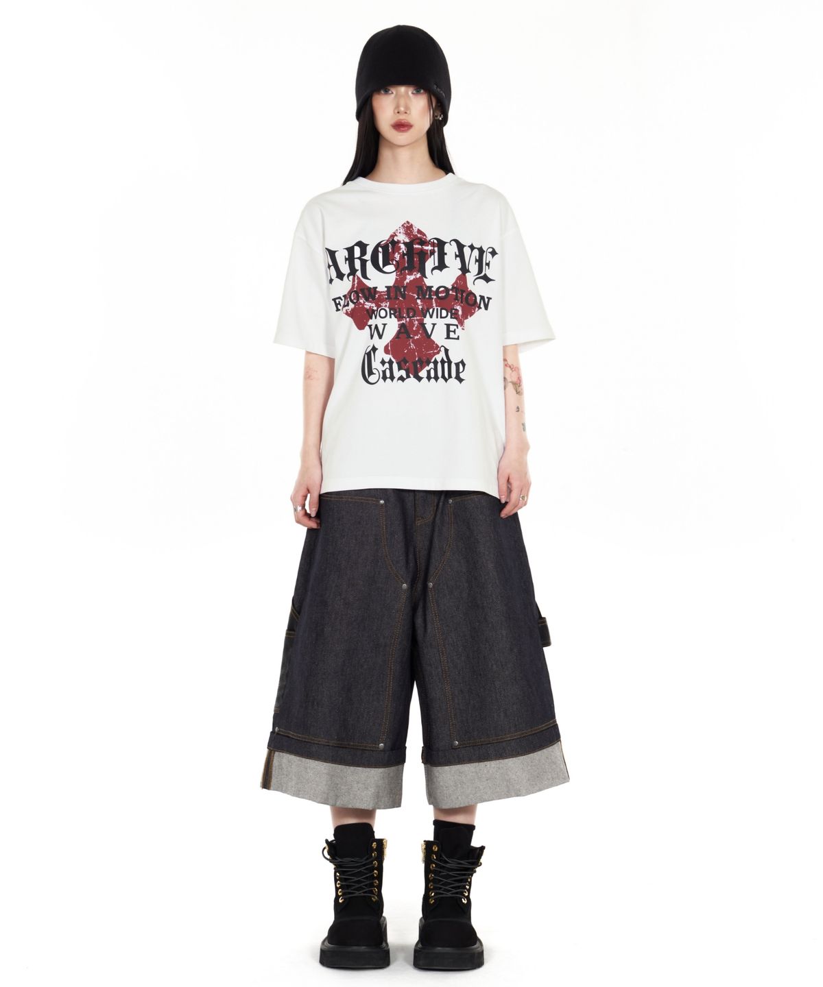 아이돈워너셀(IDWS) Fix Roll Up Carpenter Bermuda Shorts Indigo