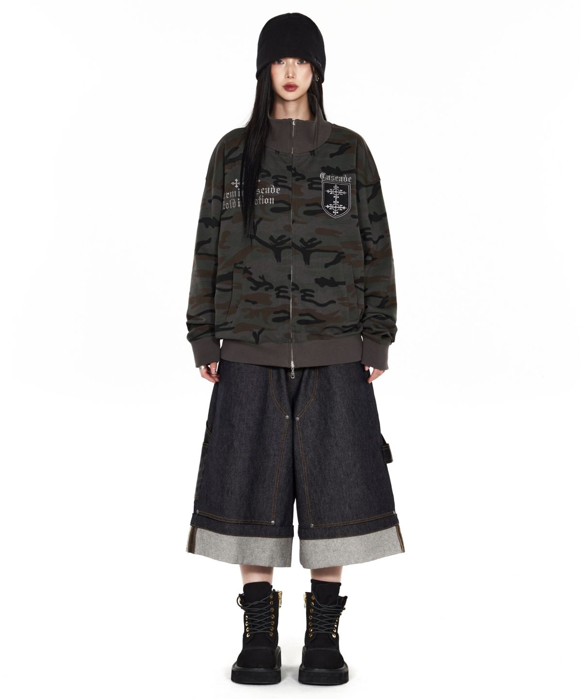 아이돈워너셀(IDWS) Fix Roll Up Carpenter Bermuda Shorts Indigo