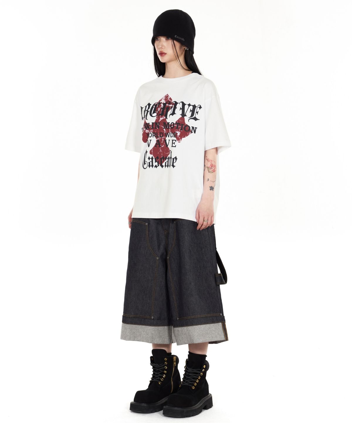 아이돈워너셀(IDWS) Fix Roll Up Carpenter Bermuda Shorts Indigo