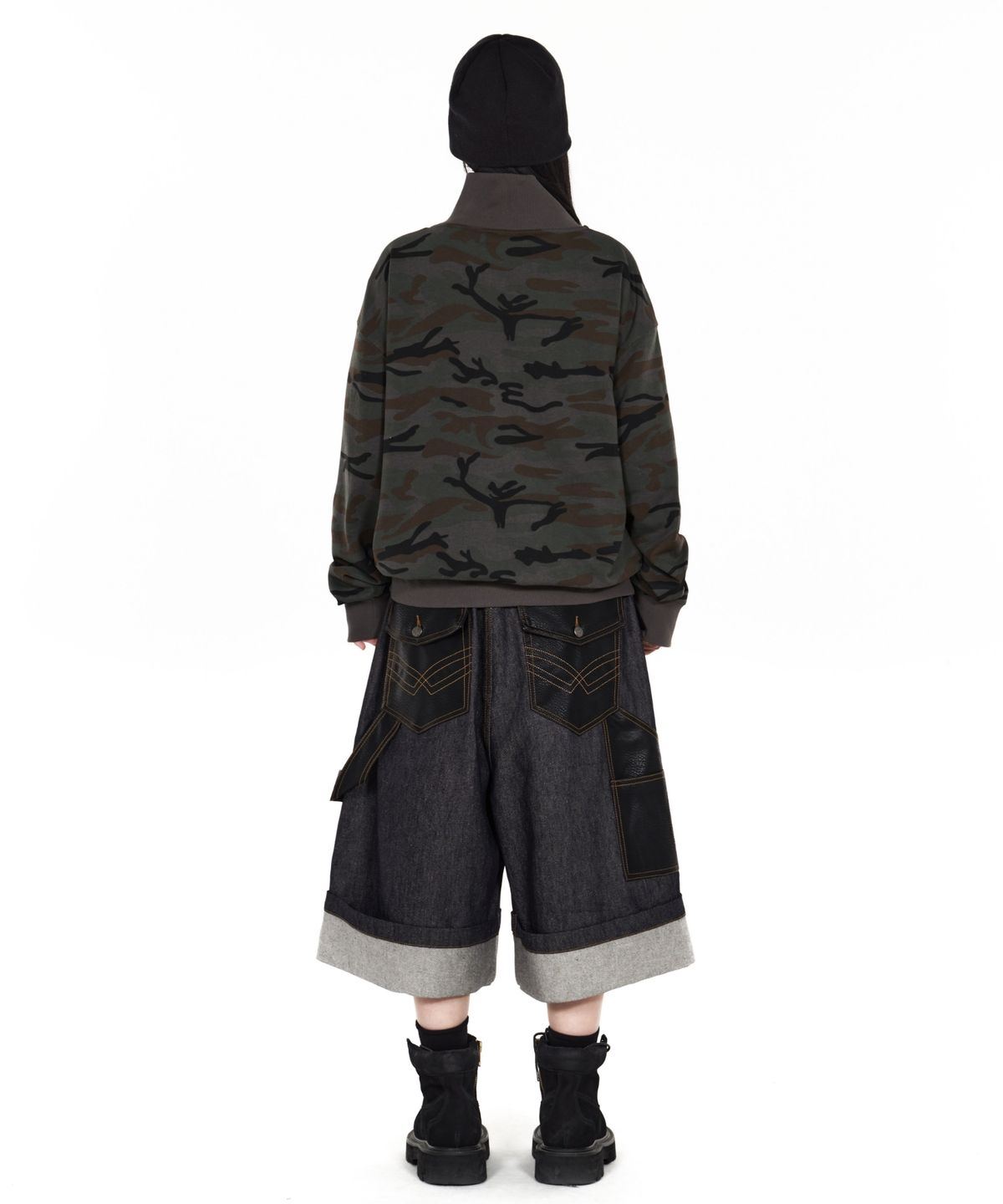 아이돈워너셀(IDWS) Fix Roll Up Carpenter Bermuda Shorts Indigo