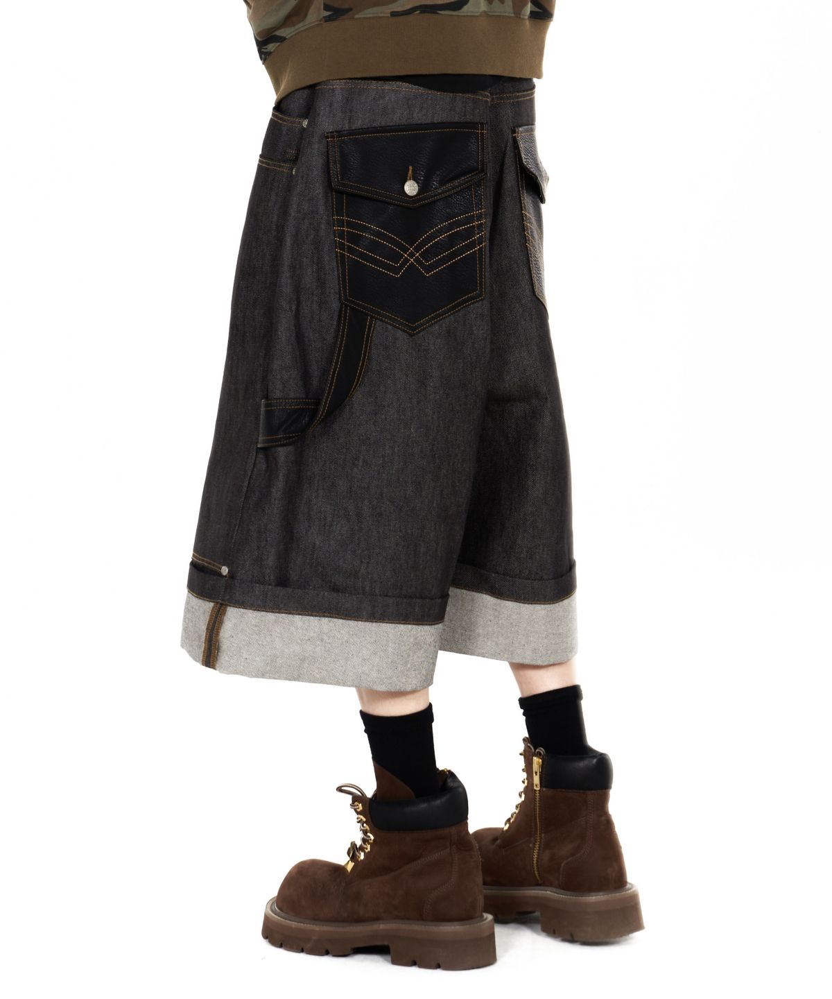 아이돈워너셀(IDWS) Fix Roll Up Carpenter Bermuda Shorts Indigo
