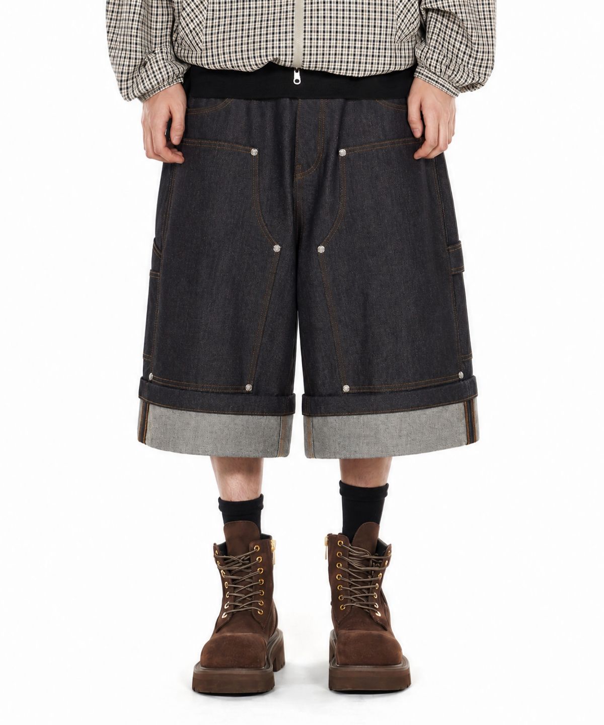 아이돈워너셀(IDWS) Fix Roll Up Carpenter Bermuda Shorts Black