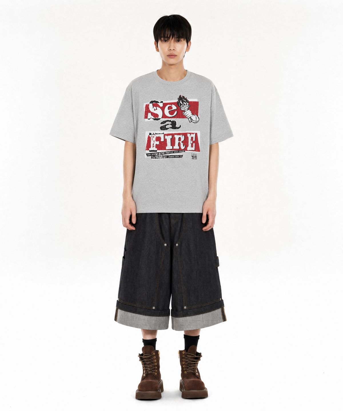 아이돈워너셀(IDWS) Fix Roll Up Carpenter Bermuda Shorts Black