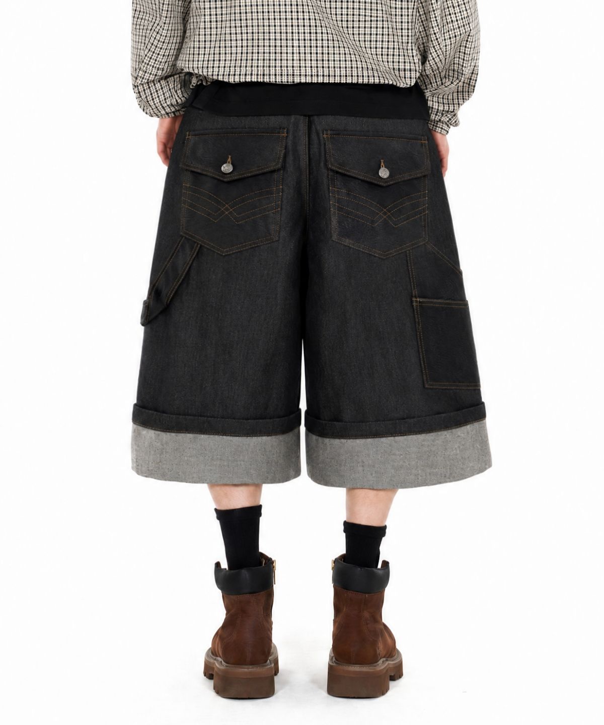 아이돈워너셀(IDWS) Fix Roll Up Carpenter Bermuda Shorts Black