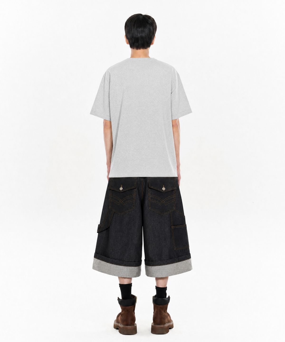 아이돈워너셀(IDWS) Fix Roll Up Carpenter Bermuda Shorts Black