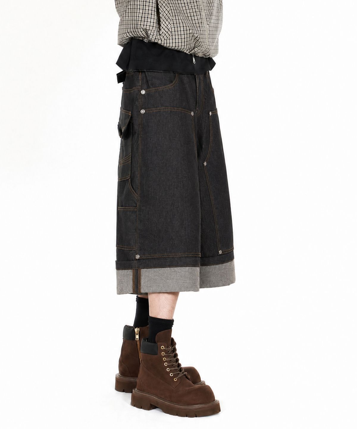 아이돈워너셀(IDWS) Fix Roll Up Carpenter Bermuda Shorts Black