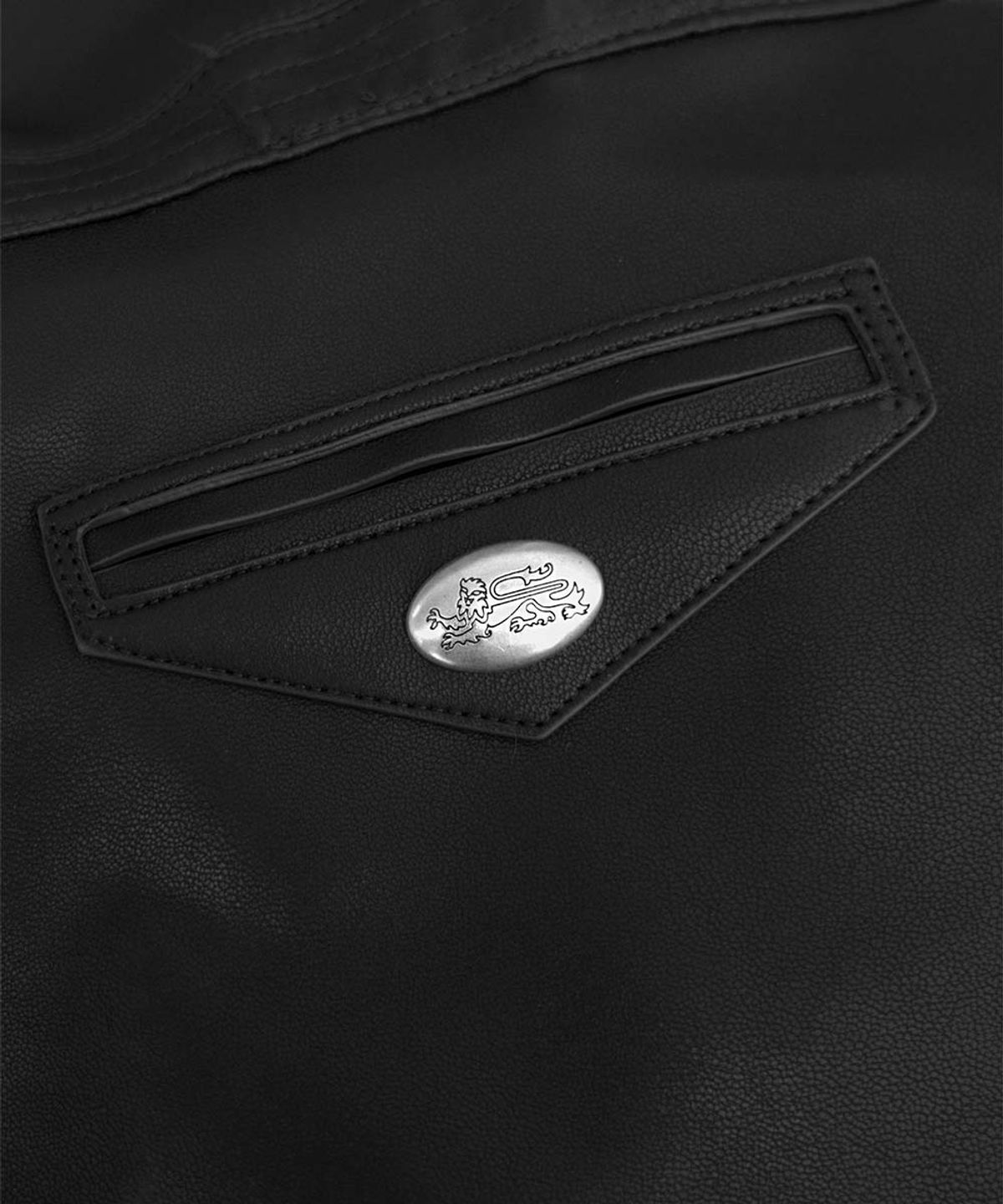 배드블러드(BADBLOOD) Leather High-Neck Jacket - Black