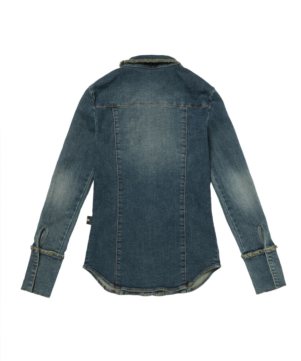길라아카이브(GILAARCHIVE) RAW EDGE DENIM OPEN SHIRTS JACKET_BLUE