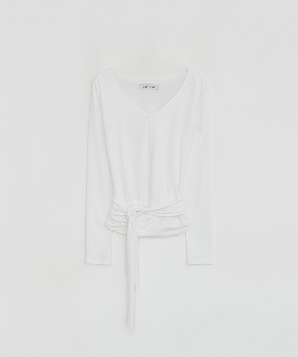 로우타이드(LOW TIDE) V-NECK TIE T-SHIRT [WHITE]