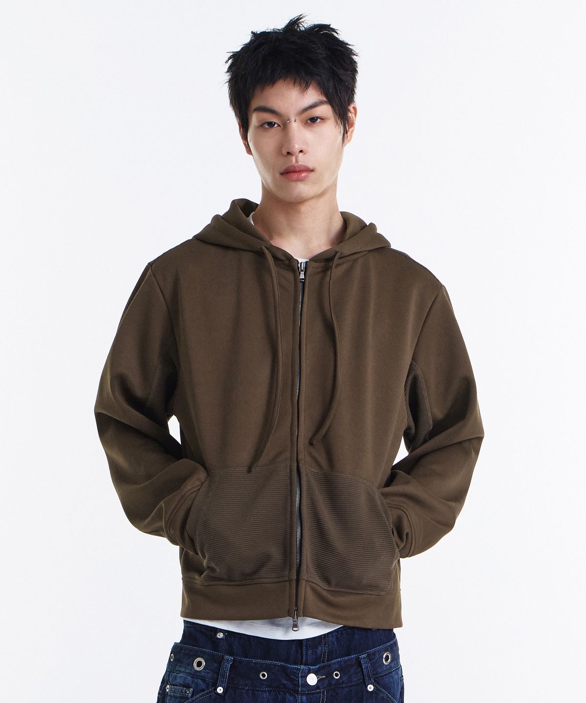 기철(KICHUL) Backflip Hood Zip-Up (Brown)