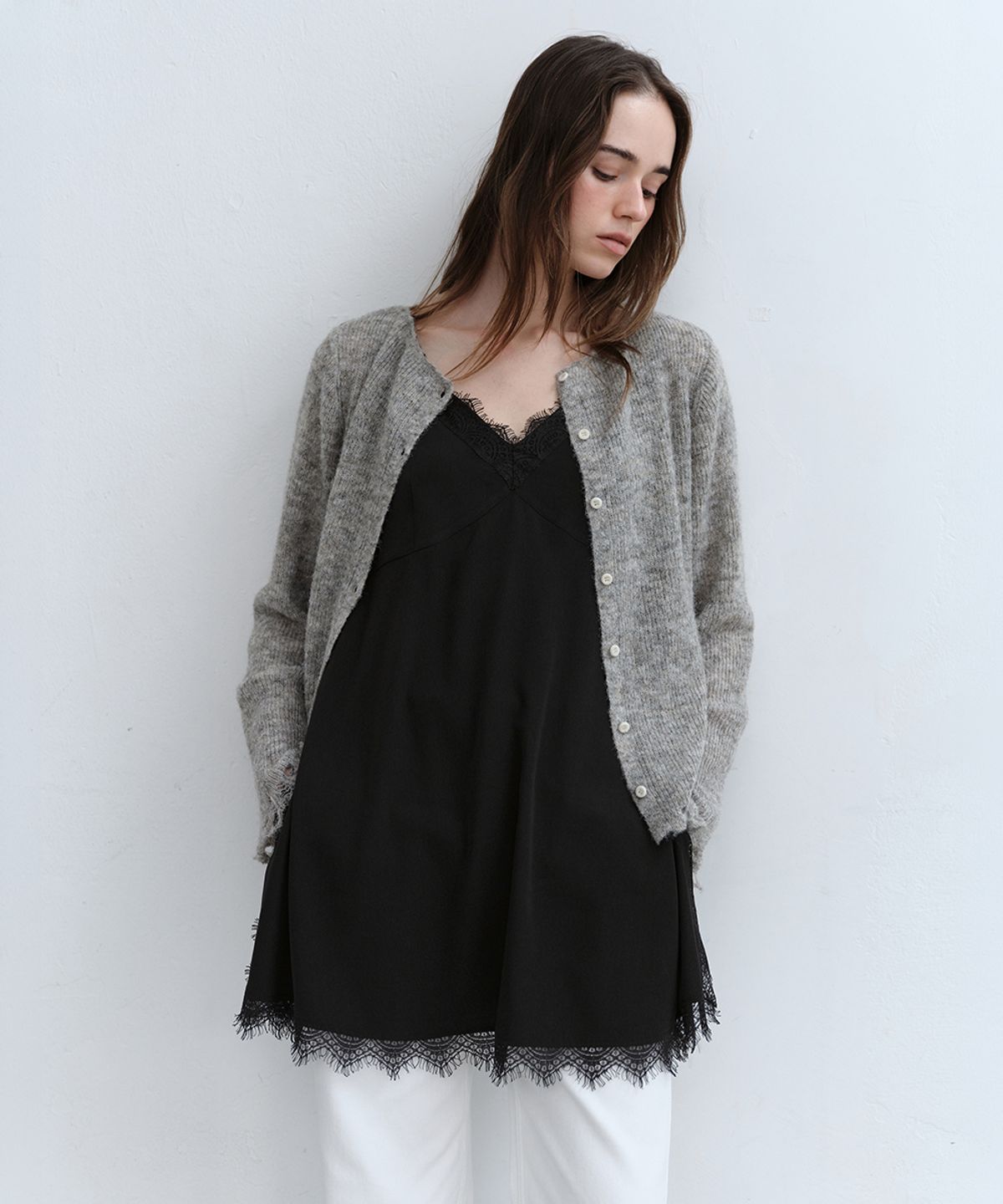 로우타이드(LOW TIDE) LACE LAYERED ONEPIECE [BLACK]