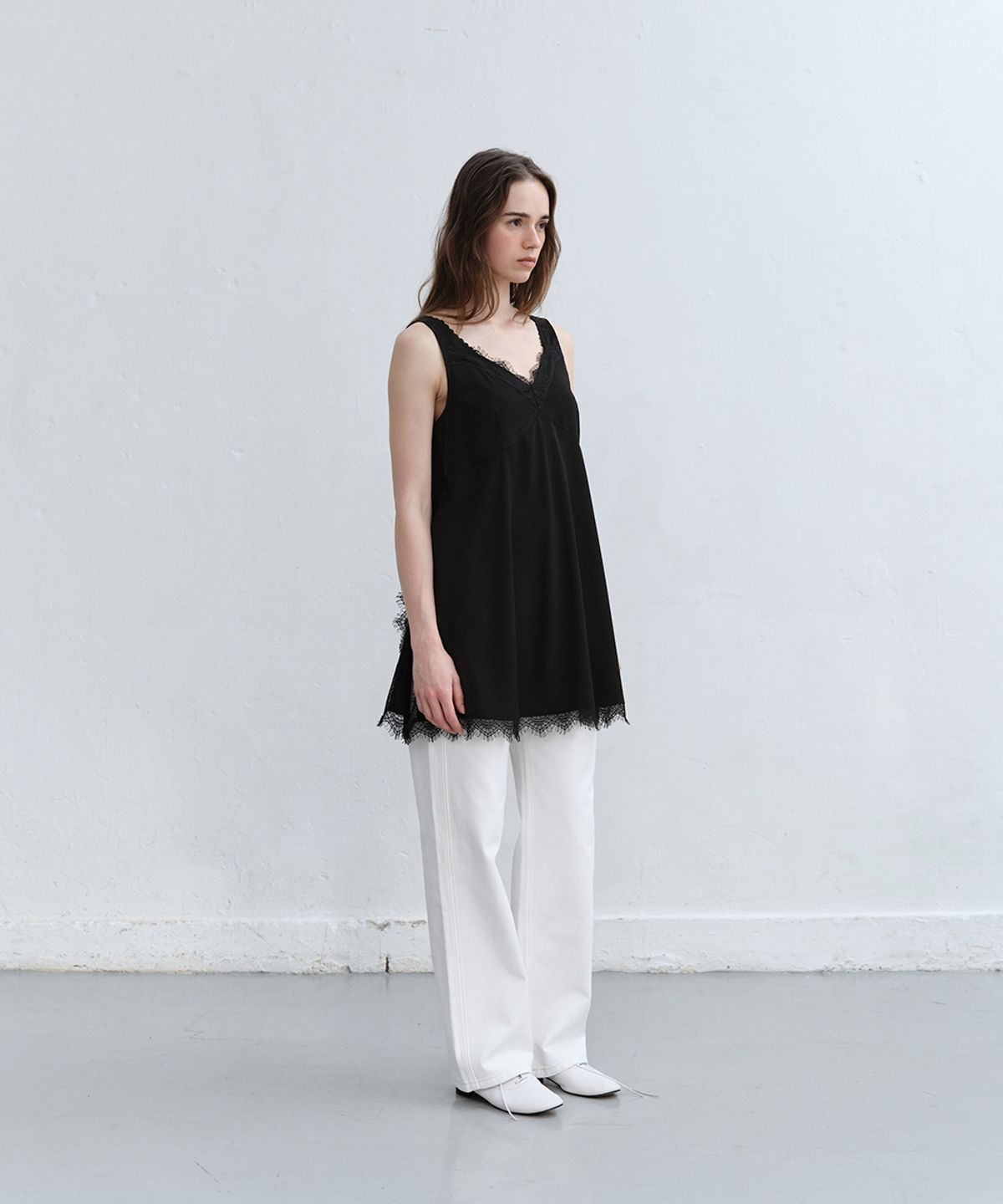 로우타이드(LOW TIDE) LACE LAYERED ONEPIECE [BLACK]