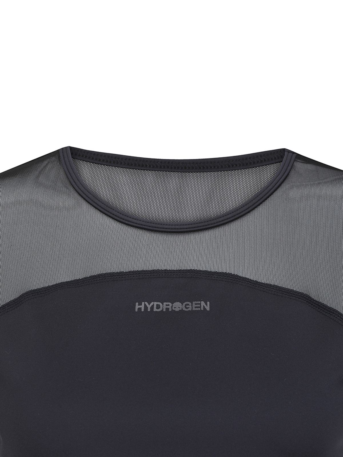 하이드로겐(HYDROGEN) 여성 메쉬배색 변형 반팔라운드