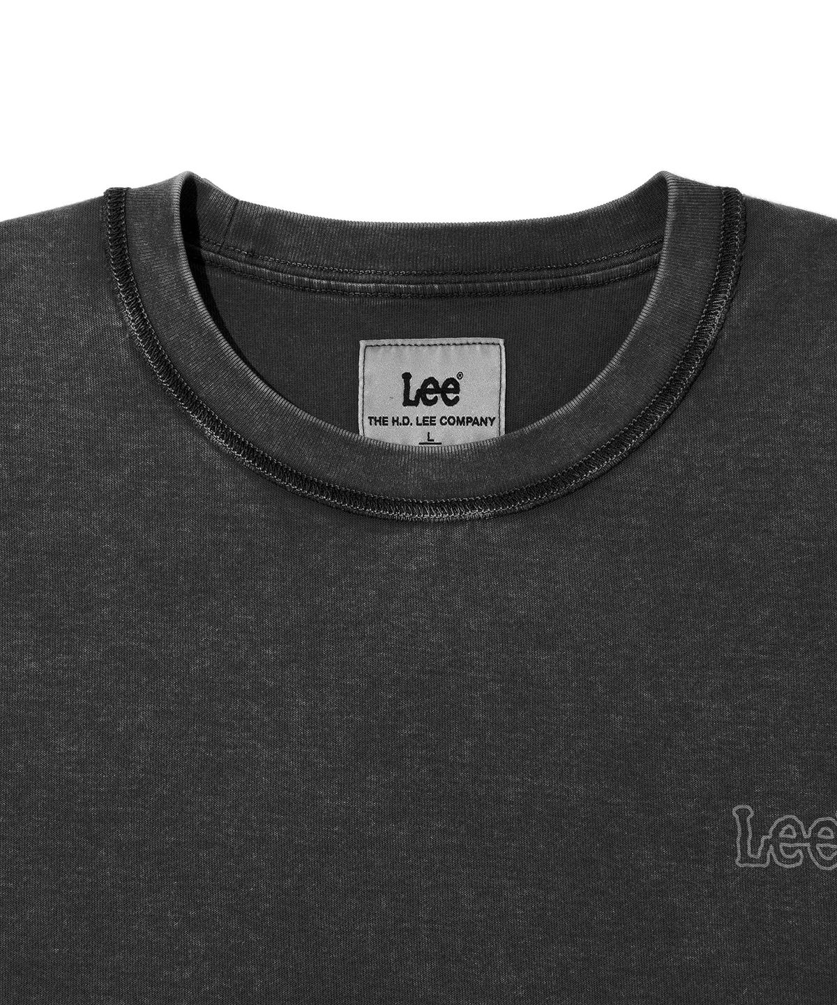 리(LEE) 인사이드아웃 다이드 반팔 티셔츠 피그먼트 챠콜