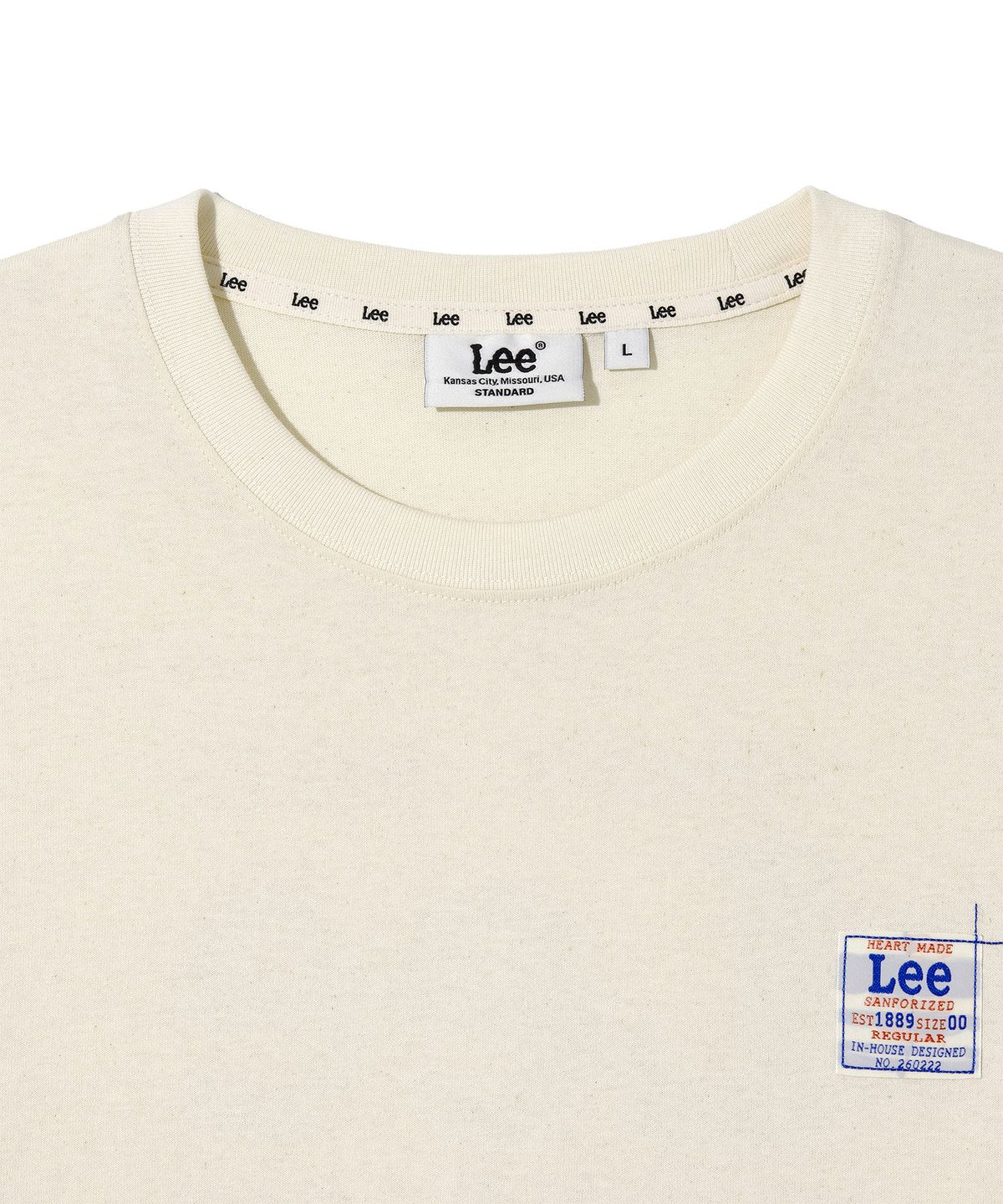 리(LEE) 101 라벨 반팔 티셔츠 에크루