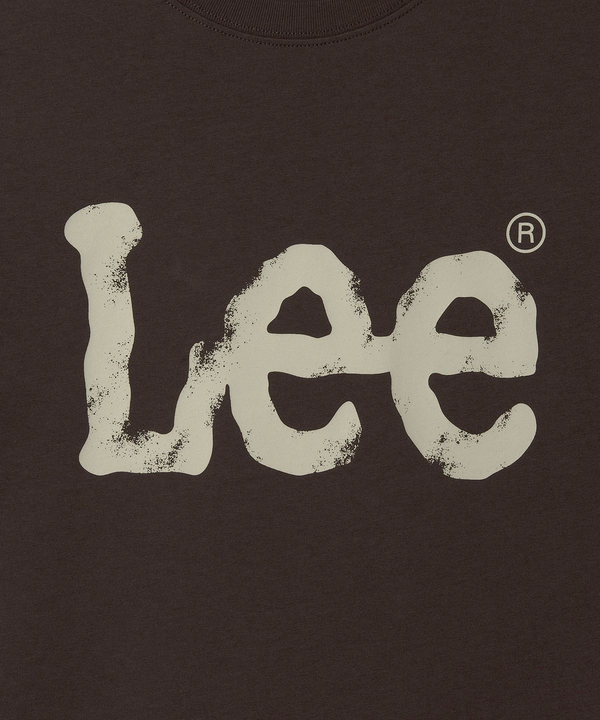 리(LEE) 스프레이 로고 반팔 티셔츠 브라운