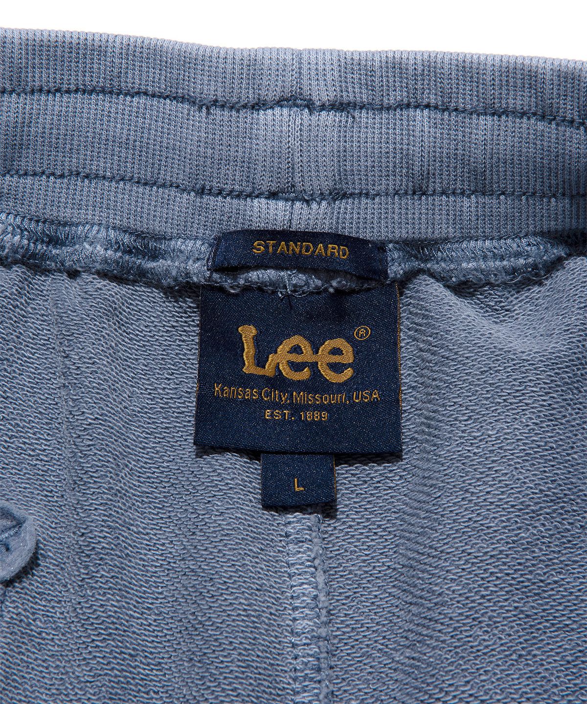 리(LEE) 레이블 다잉 스웻 쇼츠 피그먼트 블루