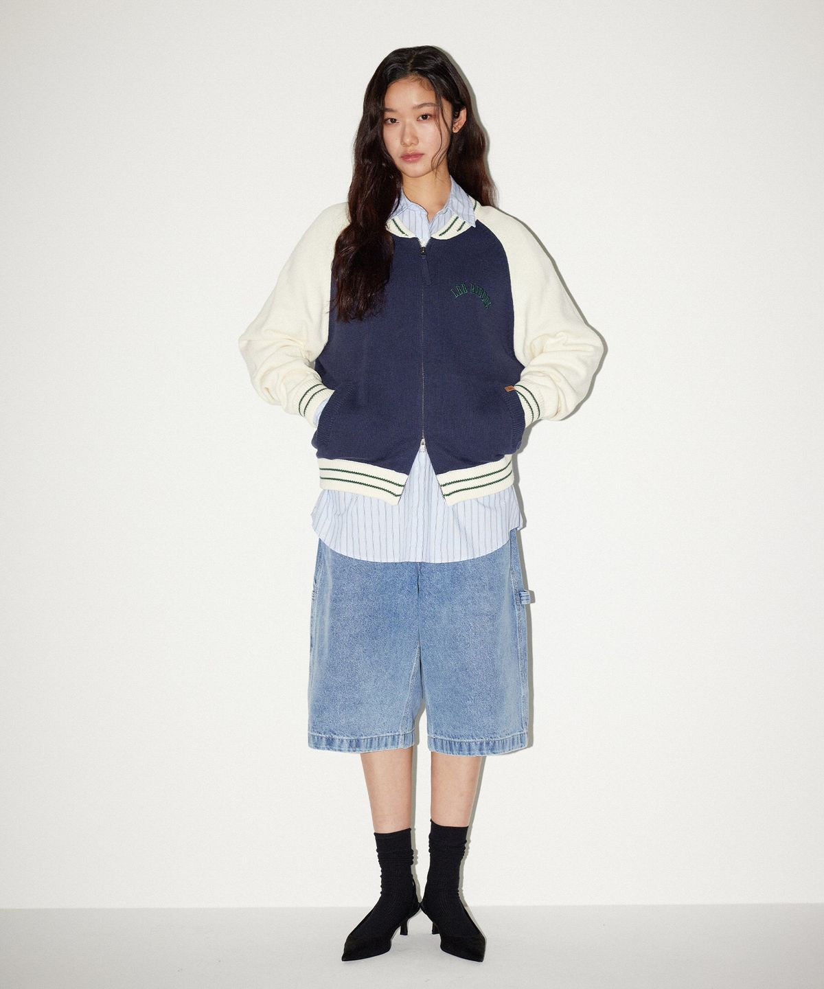 리(LEE) 페인터 데님 쇼츠 인디고 미듐