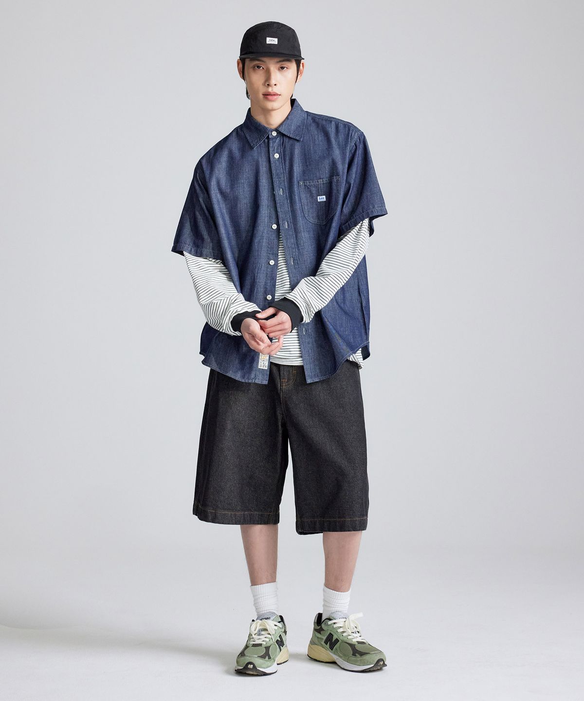 리(LEE) 페인터 데님 쇼츠 블랙