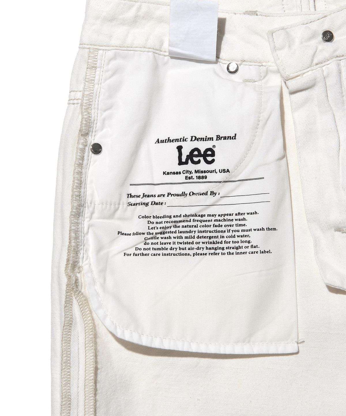 리(LEE) 우먼 린넨 릴랙스드핏 데님 팬츠 에크루