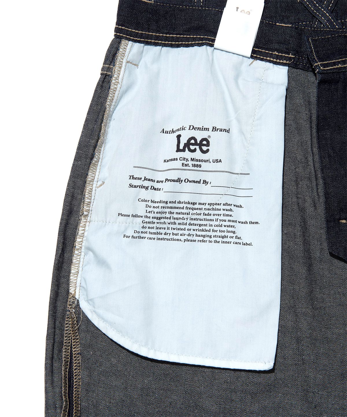 리(LEE) 린넨 데님 팬츠 인디고 로우